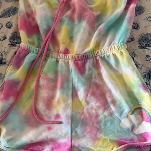Dolls Kill Rainbow Tie-Dye Kids Romper